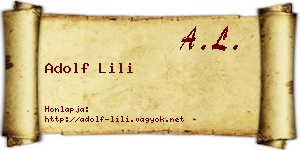 Adolf Lili névjegykártya